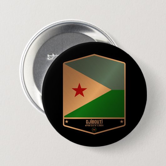 Djibouti Ronde Button 7,6 Cm (Voorkant /achterkant)