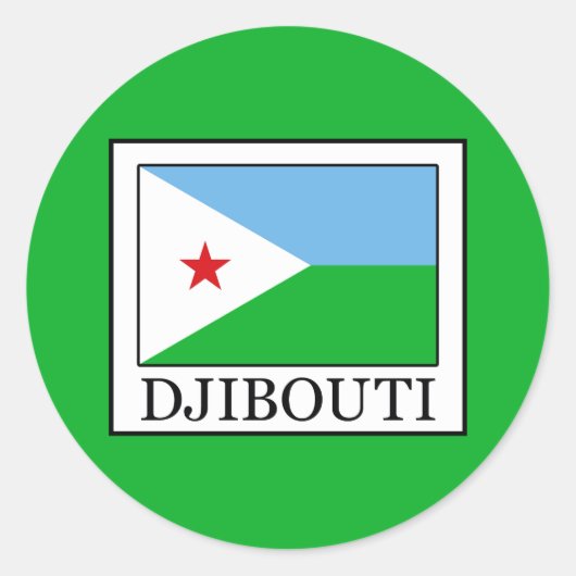 Djibouti Ronde Sticker (Voorkant)