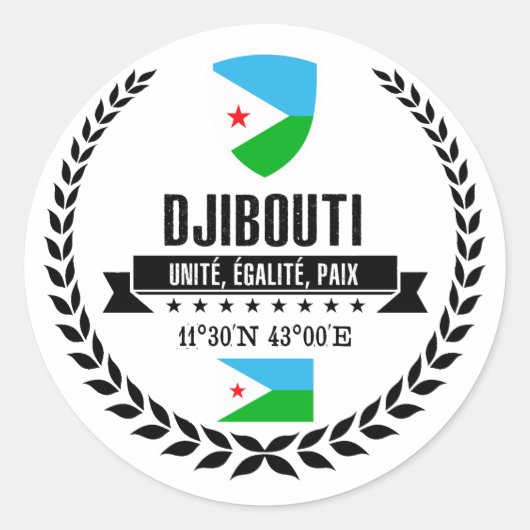 Djibouti Ronde Sticker (Voorkant)