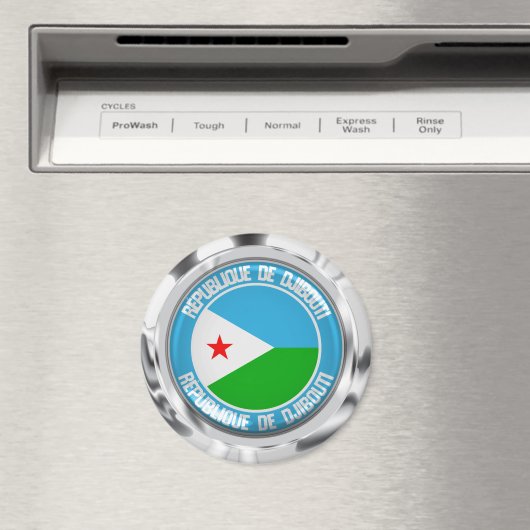 Djibouti Round Emblem Magneet (Insitu (Vaatwasser))