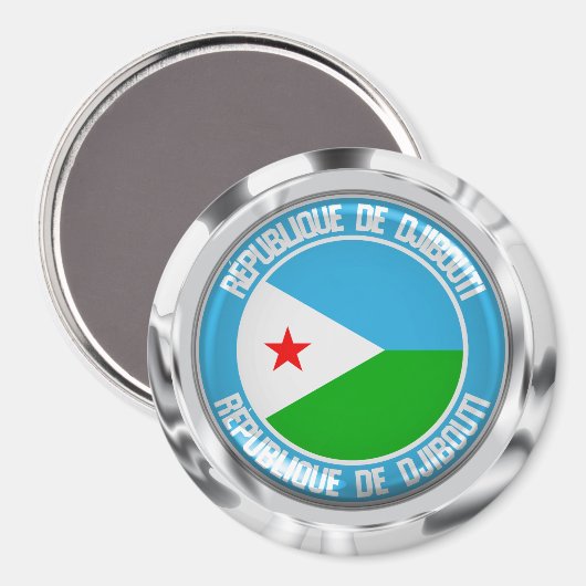 Djibouti Round Emblem Magneet (Voorkant / Achterkant)