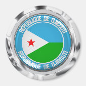 Djibouti Round Emblem Magneet (Voorkant)