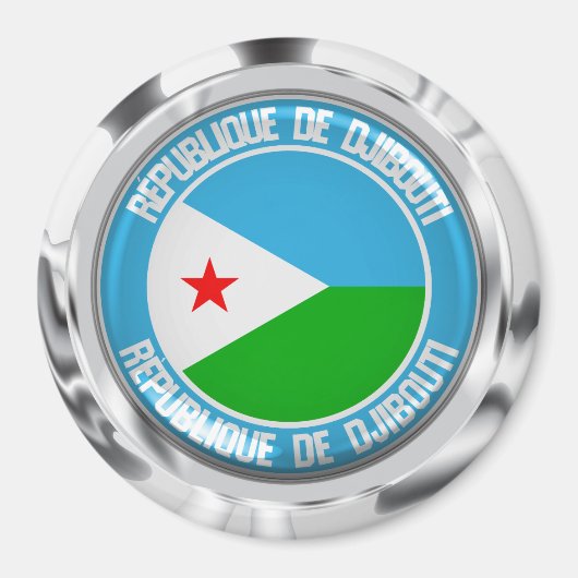 Djibouti Round Emblem Magneet (Voorkant)