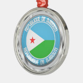 Djibouti Round Emblem Metalen Ornament (Links)