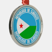 Djibouti Round Emblem Metalen Ornament (Rechts)