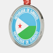 Djibouti Round Emblem Metalen Ornament (Links)
