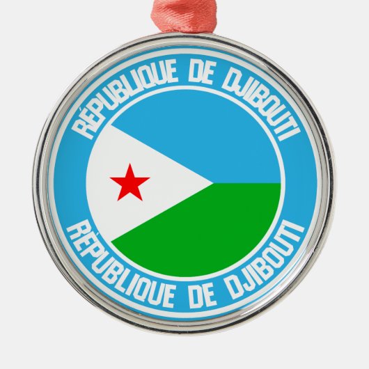 Djibouti Round Emblem Metalen Ornament (Voorkant)