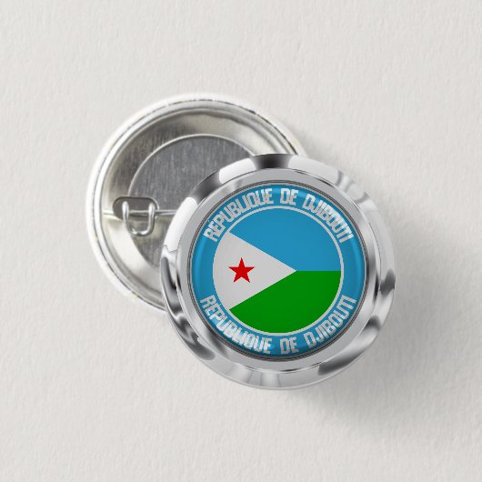 Djibouti Round Emblem Ronde Button 3,2 Cm (Voorkant /achterkant)