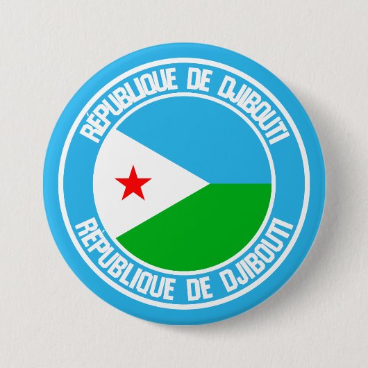Djibouti Round Emblem Ronde Button 7,6 Cm (Voorkant)
