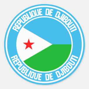 Djibouti Round Emblem Ronde Sticker