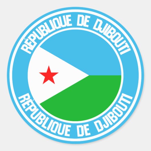 Djibouti Round Emblem Ronde Sticker (Voorkant)
