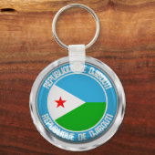 Djibouti Round Emblem Sleutelhanger (Voorkant)
