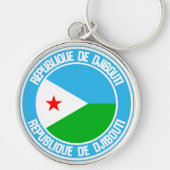 Djibouti Round Emblem Sleutelhanger (Voorkant)