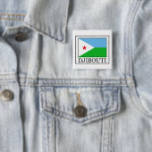 Djibouti-toets Vierkante Button 5,1 Cm (In situ)
