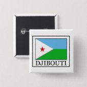 Djibouti-toets Vierkante Button 5,1 Cm (Voorkant /achterkant)