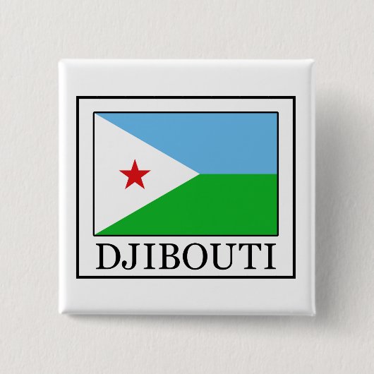 Djibouti-toets Vierkante Button 5,1 Cm (Voorkant)