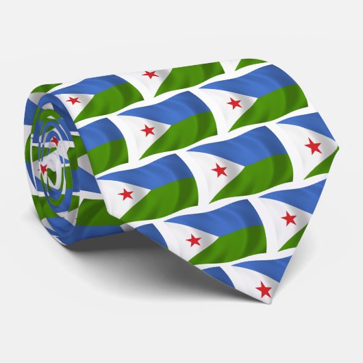 Djibouti Vlag Dasje Stropdas (Opgerold)
