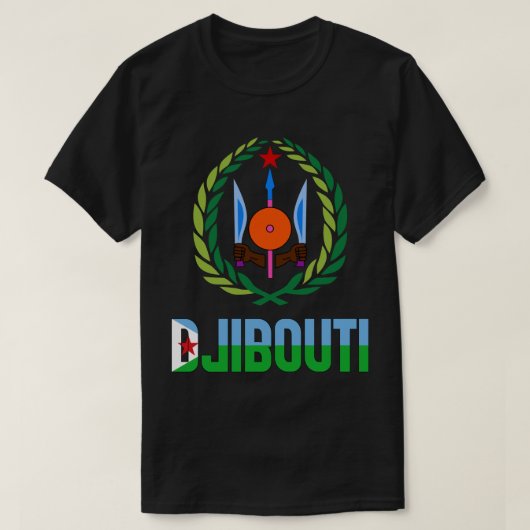 Djibouti-vlag en wapenschild t-shirt (Design voorkant)