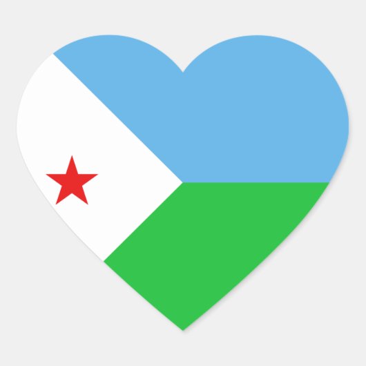 Djibouti Vlag Hart Sticker (Voorkant)