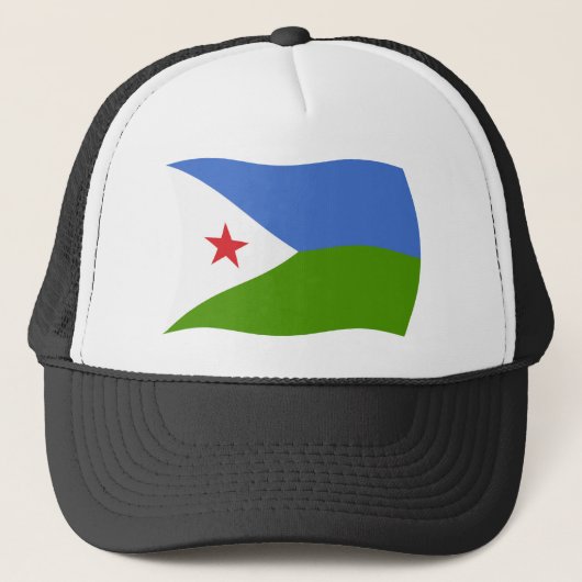 Djibouti Vlag Hoed Trucker Pet (Voorkant)