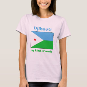 Djibouti Vlag + Kaart + Tekst T-Shirt