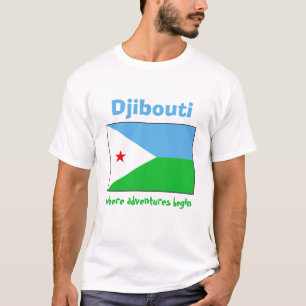 Djibouti Vlag + Kaart + Tekst T-shirt