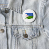 Djibouti Vlag Knop Ronde Button 5,7 Cm (In situ)