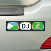 Djibouti Vlag Landkaart Code Bumpersticker (Op auto)