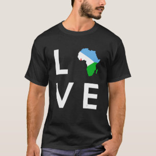 Djibouti Vlag Liefde Afrika Continent Silhouet Dji T-shirt