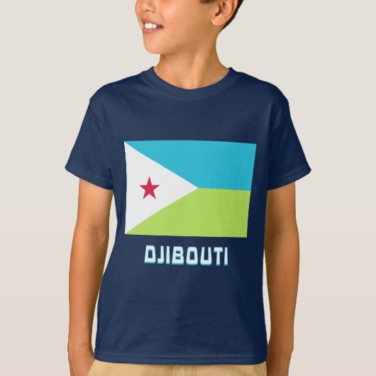 Djibouti vlag met naam t-shirt (Voorkant)