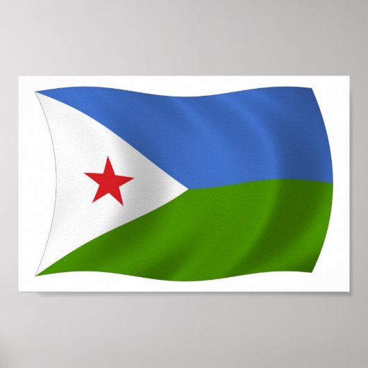 Djibouti Vlag Poster Print (Voorkant)