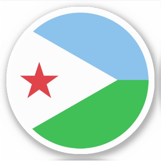 Djibouti Vlag Ronde Sticker (Voorkant)