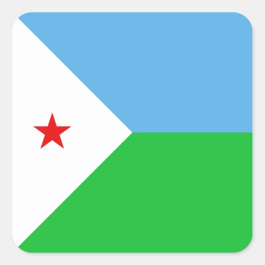 Djibouti Vlag Sticker (Voorkant)