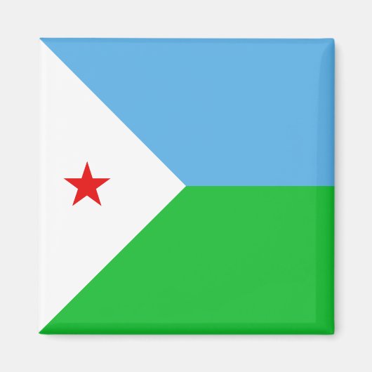 Djibouti Vlagmagneet Magneet (Voorkant)