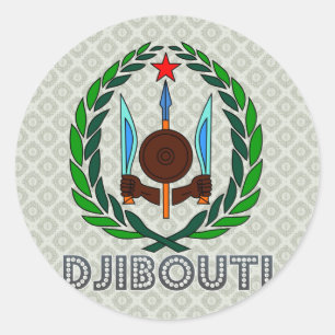 Djibouti wapenschild ronde sticker