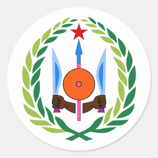 Djiboutiaans wapen, Djibouti Ronde Sticker (Voorkant)