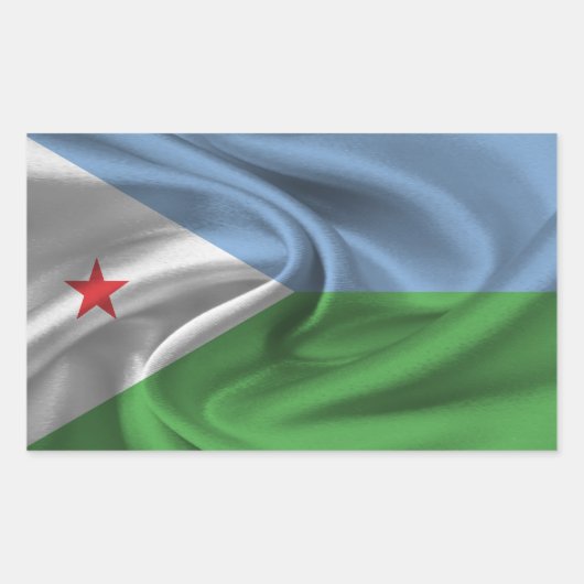 Djiboutiaanse vlag rechthoekige sticker (Voorkant)