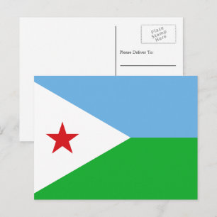 Djiboutiaanse vlag, vlag van Djibouti Briefkaart