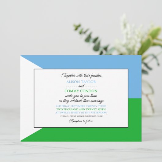 Djiboutiaanse vlag, vlag van Djibouti bruiloft Kaart (Staand voorkant)