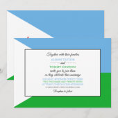 Djiboutiaanse vlag, vlag van Djibouti bruiloft Kaart (Voorkant / Achterkant)