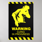 DJing in uitvoering - DJ Poster Platenspeler Deck (Voorkant)