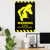 DJing in uitvoering - DJ Poster Platenspeler Deck (Thuiskantoor)