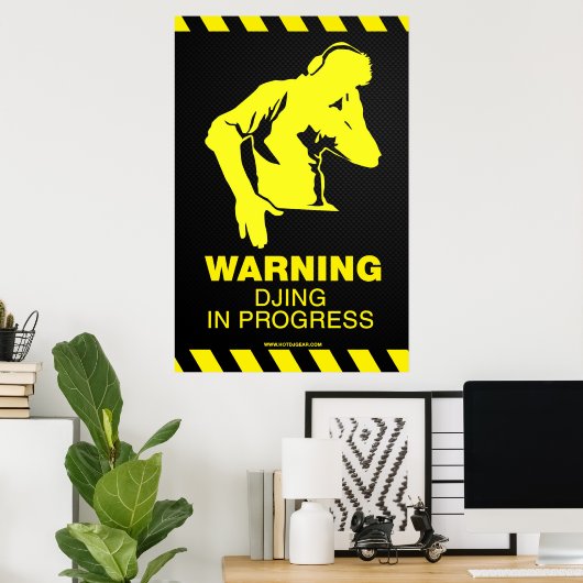 DJing in uitvoering - DJ Poster Platenspeler Deck (Thuiskantoor)