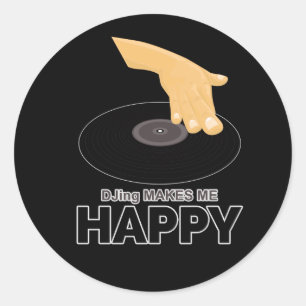 DJing maakt me gelukkig Ronde Sticker