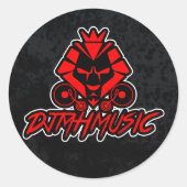 DJMH MUZIEK RONDE STICKER (Voorkant)