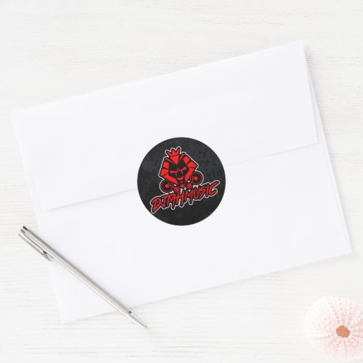 DJMH MUZIEK RONDE STICKER (Envelop)
