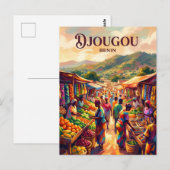 Djougou Markt Benin Briefkaart (Voorkant / Achterkant)