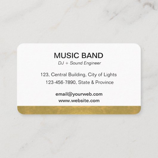 DJ's Deejay Professional Music Head Band Visitekaartje (Achterkant)