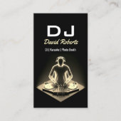 DJ's Karaoke Modern Black Gold Music Event Visitekaartje (Voorkant)