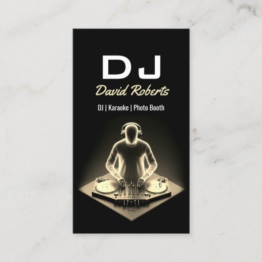 DJ's Karaoke Modern Black Gold Music Event Visitekaartje (Voorkant)